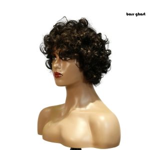 center wig machine made black wig remy hair tc002