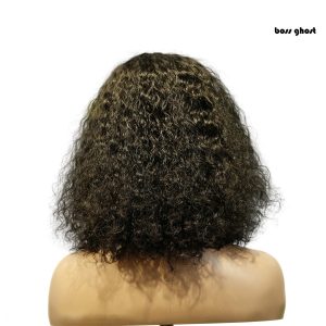 center wig machine made black wig remy hair tc047