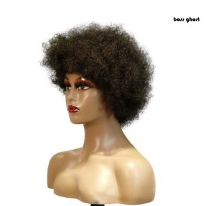 center wig machine made black wig remy hair 2301