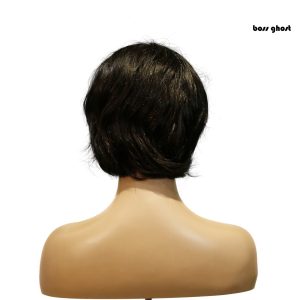 center wig machine made black wig remy hair tc063