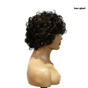 center wig machine made black wig remy hair tc002