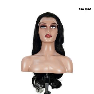 center wig natural black remy hair 6x7 lace closure body wave human hair wig