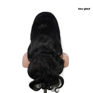 center wig natural black remy hair 6x7 lace closure body wave human hair wig