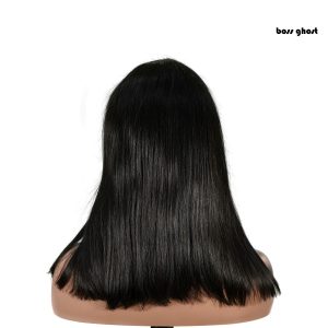 center wig natural black remy hair 2x6 lace closure straight bob human hair wig
