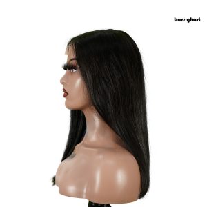 center wig natural black asian raw hair 2x6 hd lace closure straight bob human hair wig