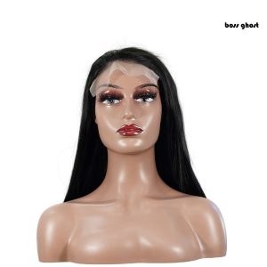 center wig natural black remy hair 5x5 lace closure straight bob human hair wig