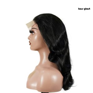 center wig natural black remy hair 5x5 lace closure body wave human hair wig