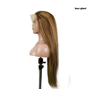 center wig 13x4 straight lace front wig m4&27 highlight remy hair 26 inch