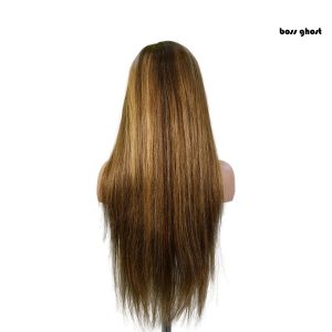 center wig 13x4 straight lace front wig m4&27 highlight remy hair 26 inch