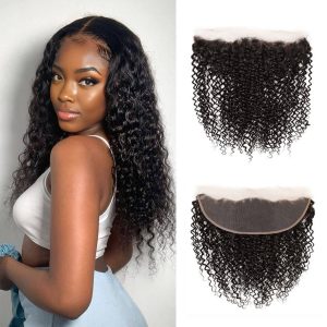 center wig remy hair 13x4 kinky curly frontal