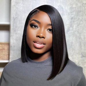 center wig natural black asian raw hair 5x5 hd lace closure straight bob human hair wig