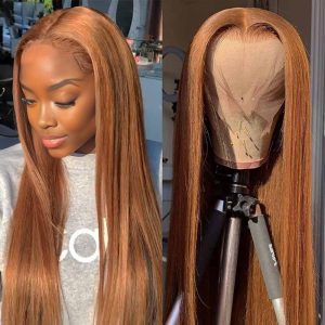 center wig 13x4 straight lace front wig 8&27 honey blonde highlight 26 inch remy hair
