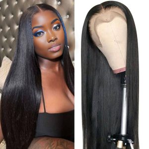 center wig 13x4 straight hd lace front wig natural black remy hair
