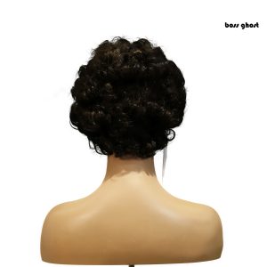 center wig machine made black wig remy hair tc064